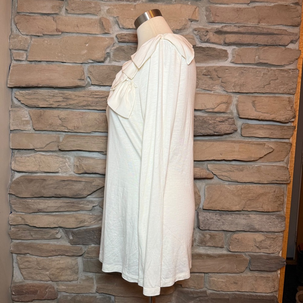 Banana Republic Cream Long Sleeve Top with Ruffle Detail Size L - Picture 2 of 10